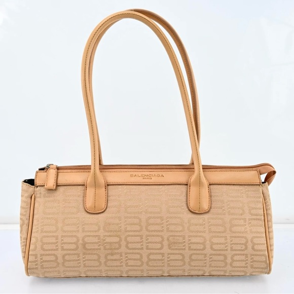 Authentic BALENCIAGA BB Logo Hand Tote Bag Canvas Leather ❤️🌹❤️ - Picture 3 of 16